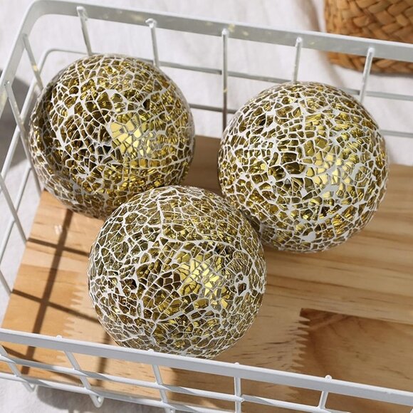 NEW 5PCS Decorative Glass Orbs, 3.14inch Mosaic Sphere Balls - Picture 2 of 7